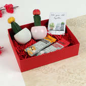 Valentine cacti love box
