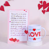 Valentine Card N Mug Combo