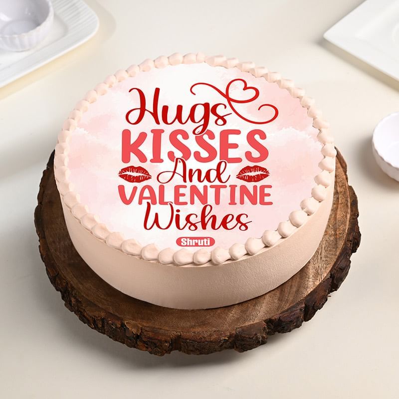 Valentine Hug N Kiss Cake