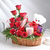 Valentine Love Basket - Valentine Gifts for Wife/GF/BF/Husband