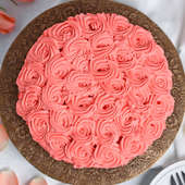 Top View Delicious Pink Ombre Valentines Cake 
