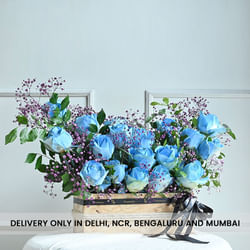 Valentine Tranquil Blooms In Wooden Tray