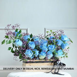 Valentine Tranquil Blooms In Wooden Tray