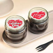 Valentines Day Love Chocolate Jar Cakes