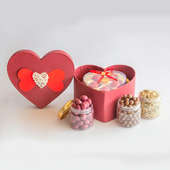 Order Valentines Gift Box With Choco Pearls N Almond Dragees