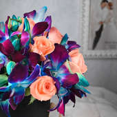 Pretty Anniversary Orchids And Roses Boquet