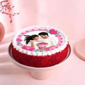 Valentines Red Velvet Photo Cake