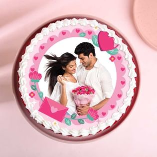 Valentines Red Velvet Photo Cake