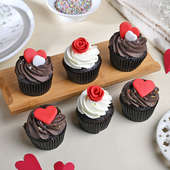Valentines Special Choco Cupcakes With Hearts