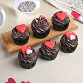 Valentines Special Chocolate N Fondant Heart Cupcakes