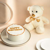 Vanilla Birthday Cake With Teddy
