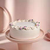 Top View Vanilla Birthday Cake Online