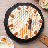 Top view of Vanilla Caramel Birthday Cake