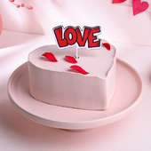 Vanilla Heart Cake With Love Topper