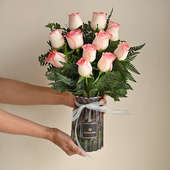 Vase Of Elegant Pink Roses