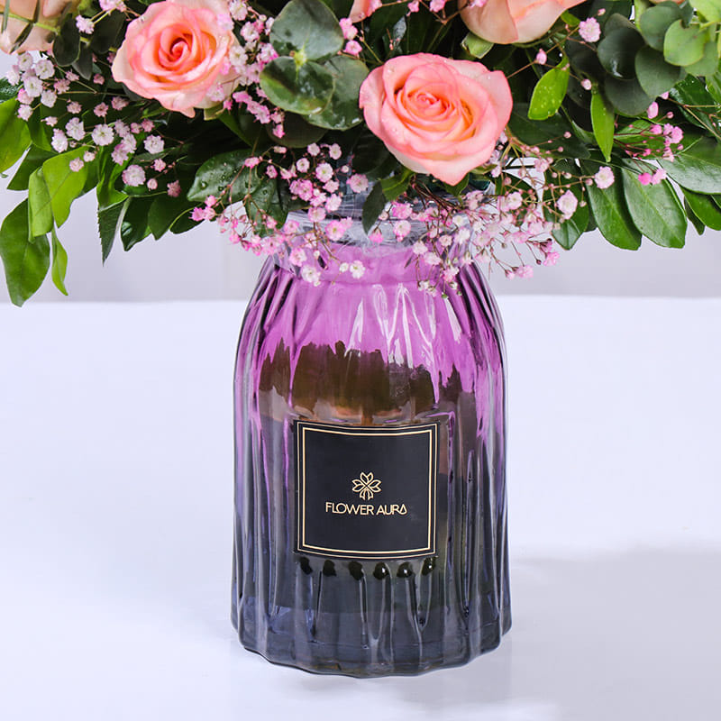 Vase Of Elegant Pink Roses
