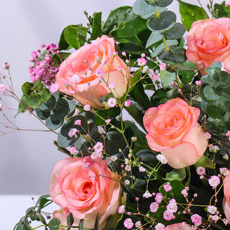 Vase Of Elegant Pink Roses