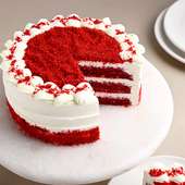 Eggless Red Velvet Cake - Sliced View of The Cake
