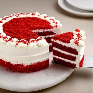 Eggless Decadent Red Velvet Cake for Wife on Women's Day