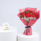 Velvet Rose Bouquet N Choco Box