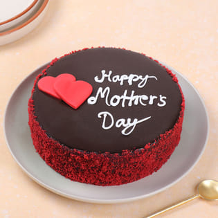 Red Velvet Happy Mother's Day Chocolate Cake
