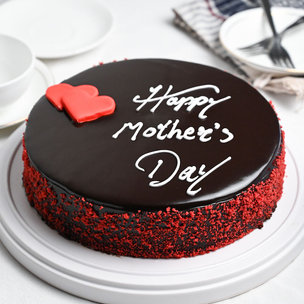 Red Velvet Happy Mother's Day Chocolate Cake