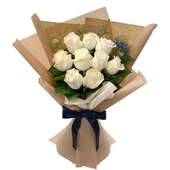 Order Versatile White Roses Bouquet Gift for Valentine