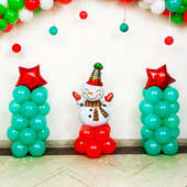 Vibrant Balloon Arch N Pillars Christmas Decor