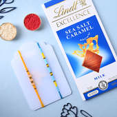 Vibrant Beaded Rakhis With Lindt Chocolate