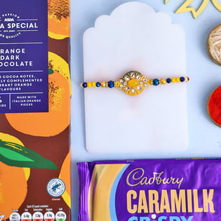 Vibrant Beads Rakhi With Choco Treats