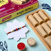 Vibrant Beads Rakhi With Kaju Roll