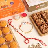 Vibrant Bhaiya-Bhabhi Rakhi N Sweets Combo