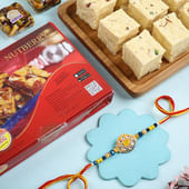 Vibrant Charm Rakhi With Soan Papdi N Nutberry