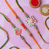 Beads N Stones Holy Trinity Rakhis With Roli And Chawal