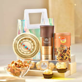 Vibrant Designer Rakhi N Treats Hamper