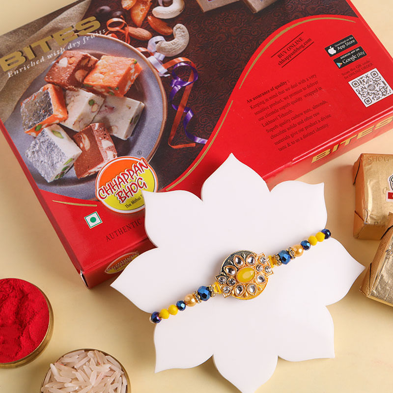 Vibrant Designer Rakhi With Mewa Bites