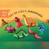 Vibrant DIY Set Of Paper Dinosaurs