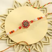 Vibrant Floral Beads N Braided Rakhi