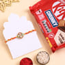 Floral Motif Rakhi With Kitkat Chocolate