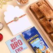 Floral Motif Rakhi With Sweets N Cashews