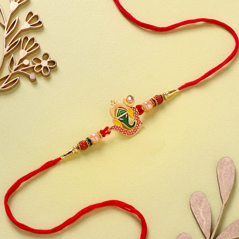 Vibrant Ganesha Rakhi N Dhoda Combo