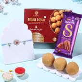 Vibrant Ganesha Rakhi With Ladoos N Chocolate