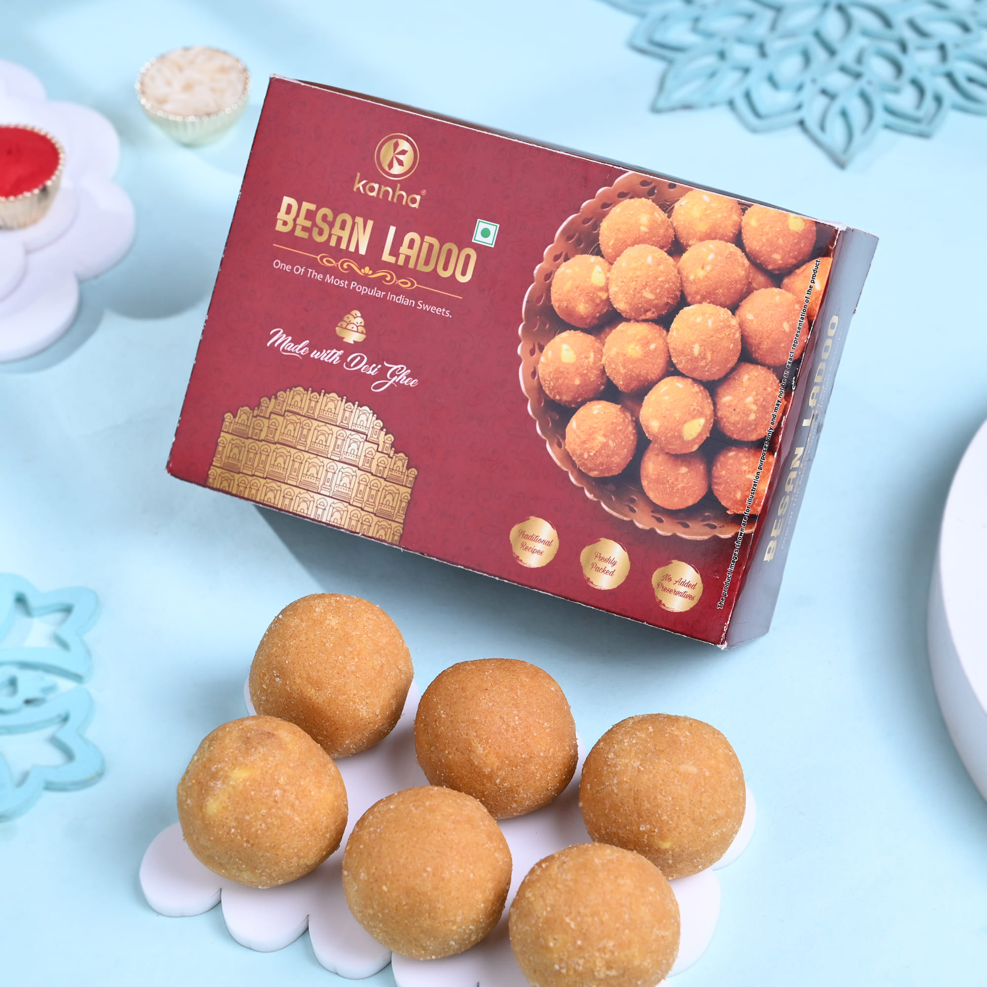 Vibrant Ganesha Rakhi With Ladoos N Chocolate