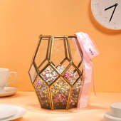 Vibrant Gypso In Elegant Golden Vase