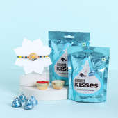 Vibrant Kundan Rakhi With Hersheys Kisses