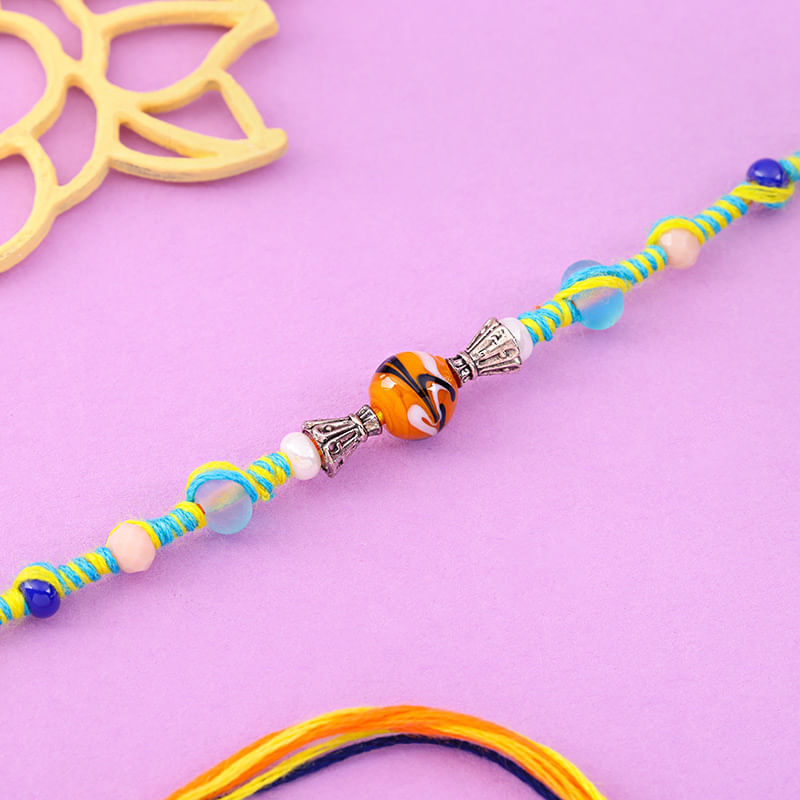 Vibrant Marbles Twisted Bead Rakhi