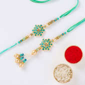 Send Floral Meenakari Bhaiya Bhabhi Rakhis to UAE