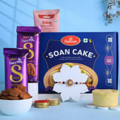 Vibrant Moti Rakhi With Sweet N Nutty Delights