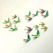 Vibrant Paper Birds Wall Decor