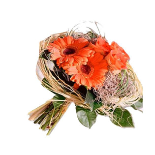 Vibrant Peach Flower Bouquet